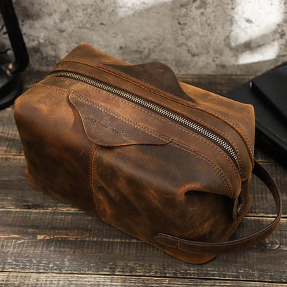 Men’s Leather Travel Toiletry Bag