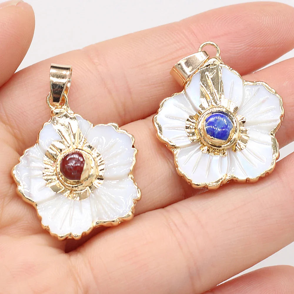 Natural Shell Flower Pendant