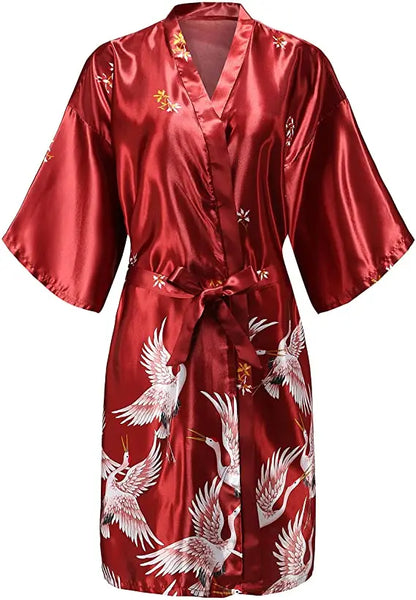 Silk Short Satin Bathrobe