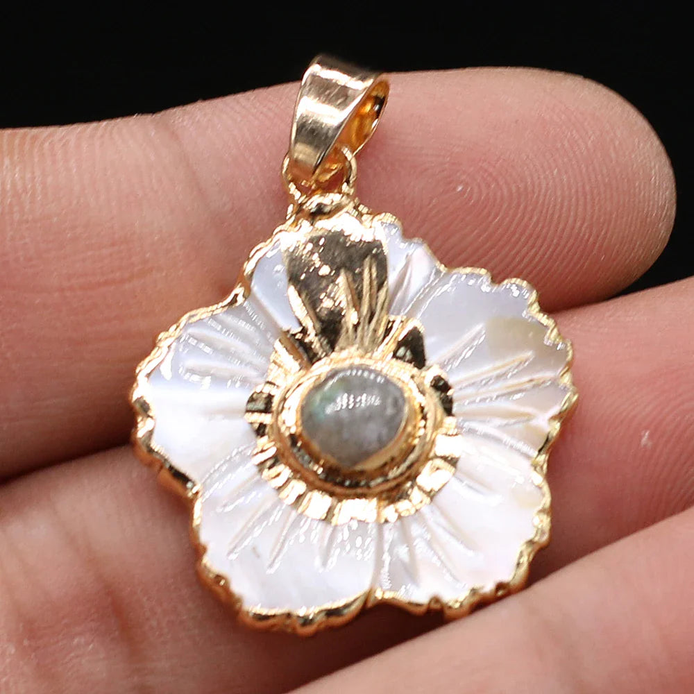 Natural Shell Flower Pendant