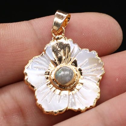 Natural Shell Flower Pendant