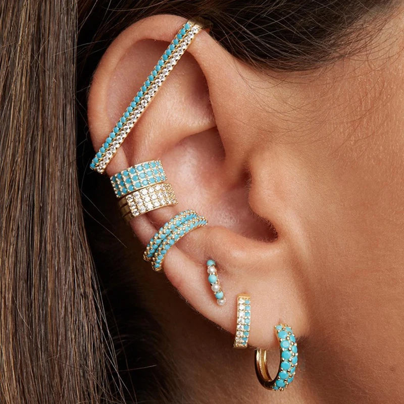 Crystal Geometric Clip Earrings