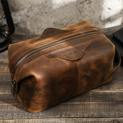 Men’s Leather Travel Toiletry Bag