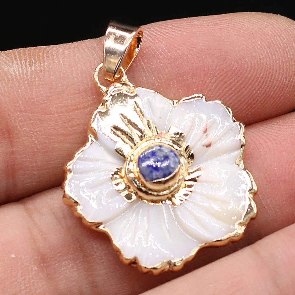 Natural Shell Flower Pendant