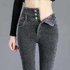 neverfunction Fleece-Lined Skinny Jeans