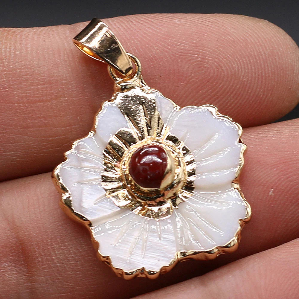 Natural Shell Flower Pendant