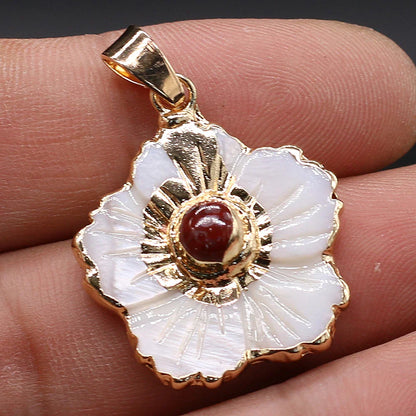 Natural Shell Flower Pendant