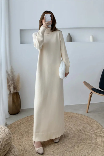 Extra Long Knit Sweater Dress