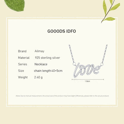 Sterling Silver Love Letter Necklace