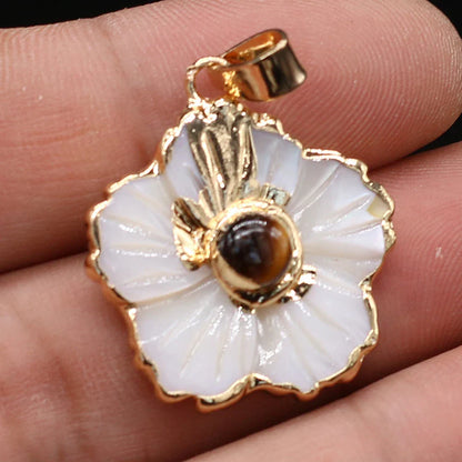 Natural Shell Flower Pendant
