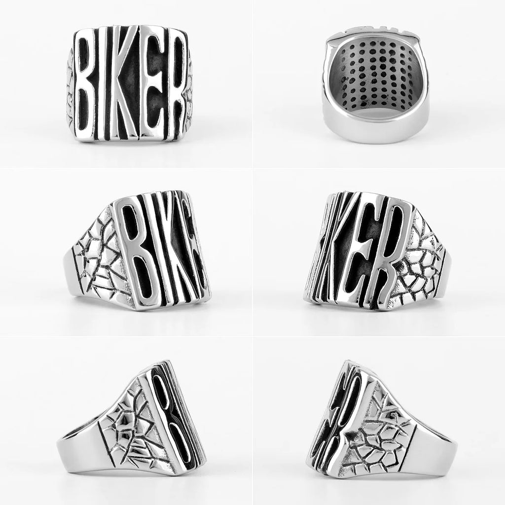 Motorcycle Biker Letter Ring