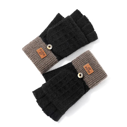 Women Half Finger Warm Gloves