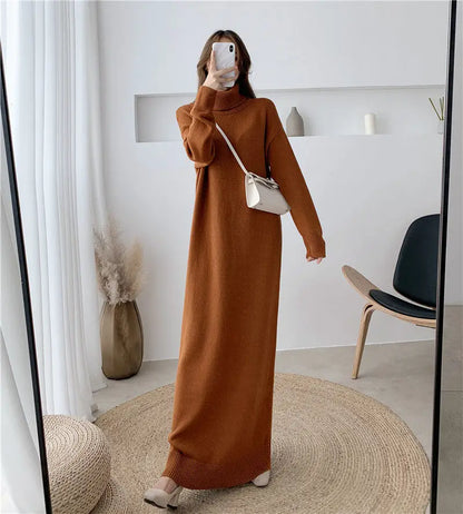 Extra Long Knit Sweater Dress