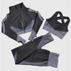 Polyester Patchwork Long Sleeve Two-Piece Yoga Set