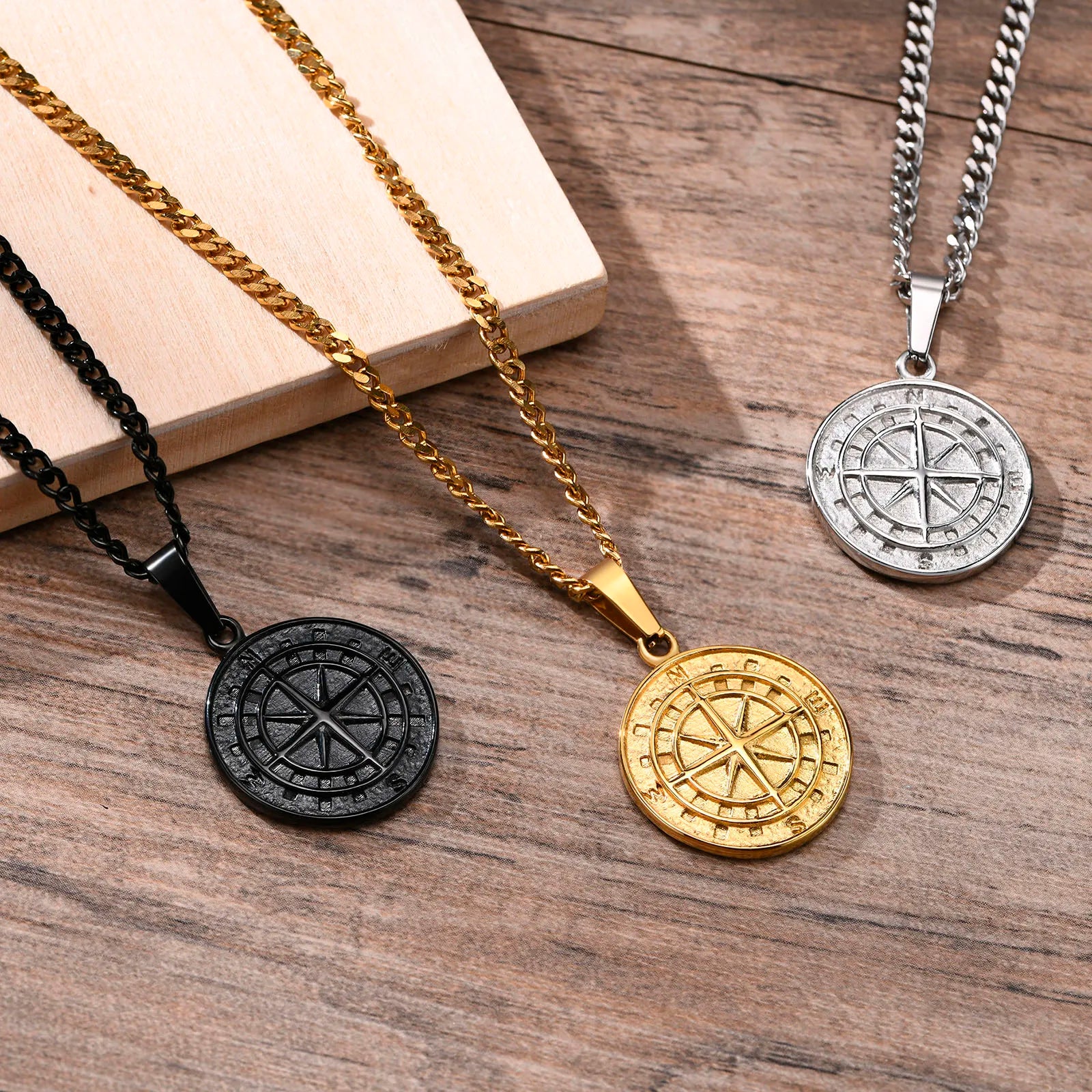 Mprainbow Viking Compass Necklace