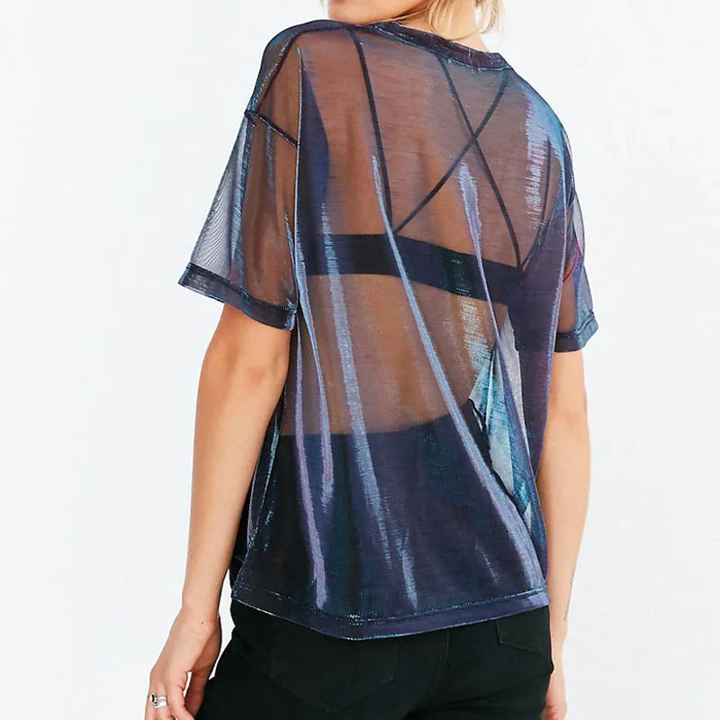 Sheer Mesh Short Sleeve Tee