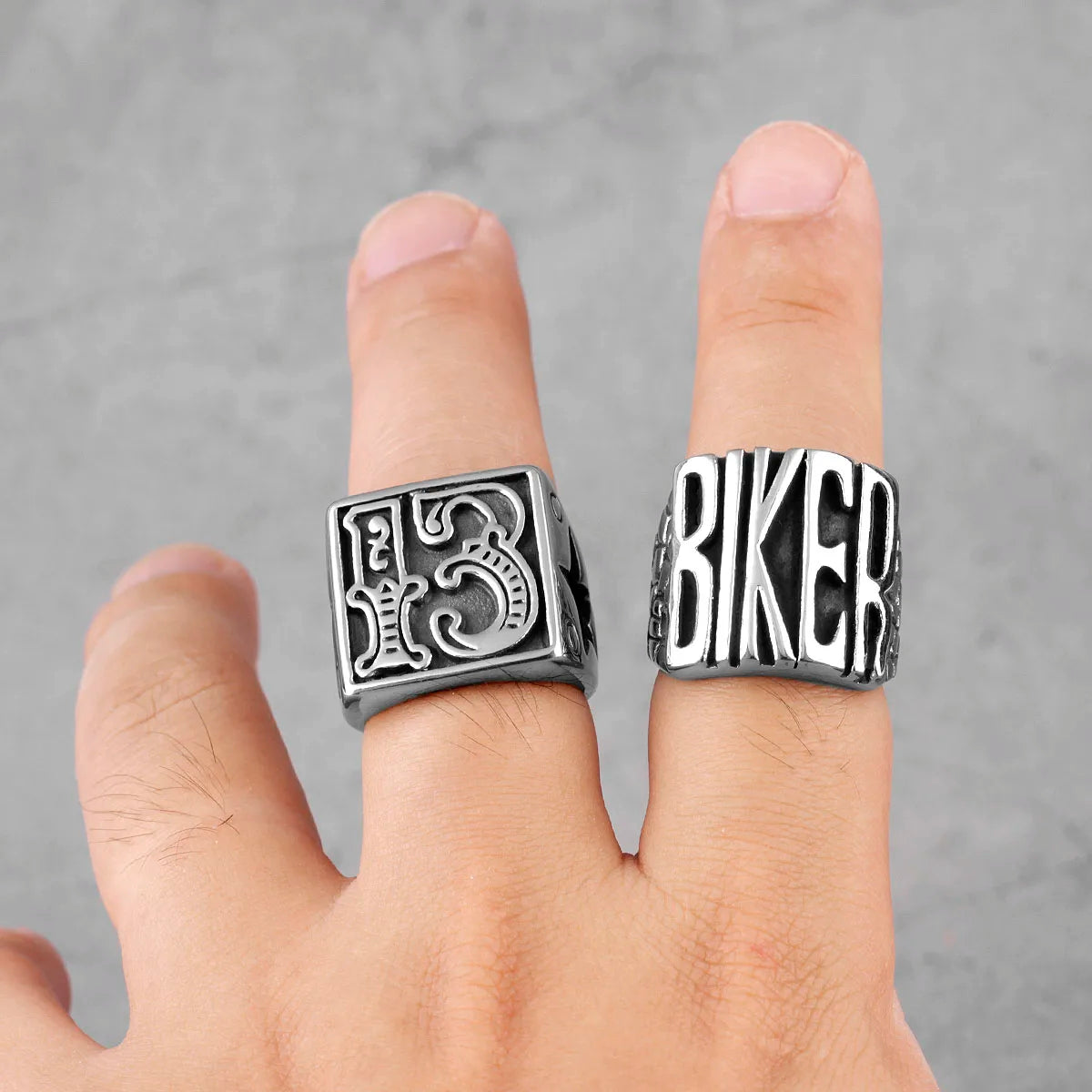 Motorcycle Biker Letter Ring