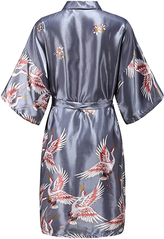 Silk Short Satin Bathrobe