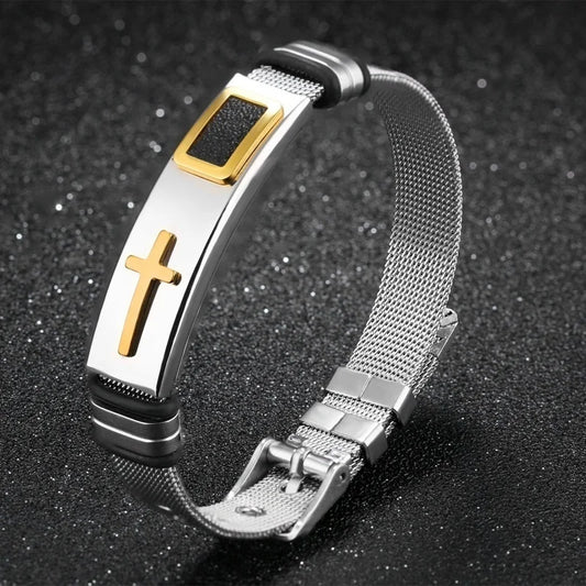Men’s Cross Mesh Bracelet