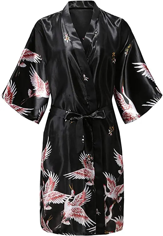 Silk Short Satin Bathrobe