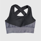 Polyester Patchwork Long Sleeve Two-Piece Yoga Set