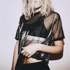 Sheer Mesh Short Sleeve Tee