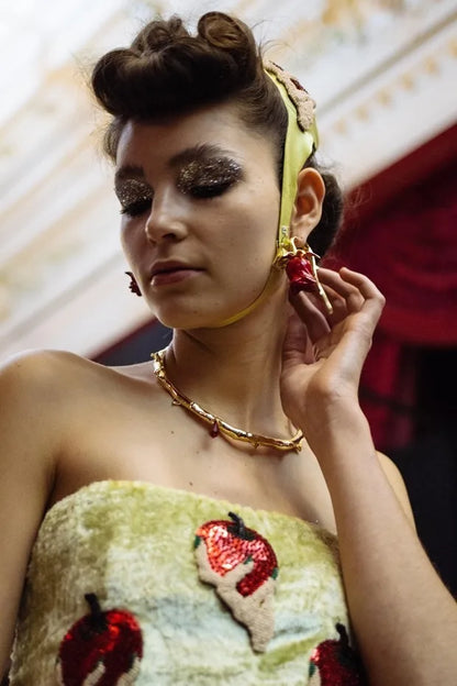 Big Red Rose Earrings