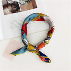 Animal Print Satin Square Scarf