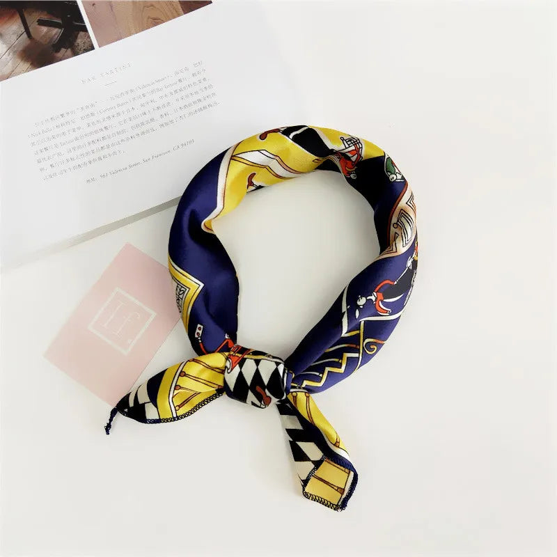 Animal Print Satin Square Scarf