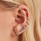 Crystal Geometric Clip Earrings