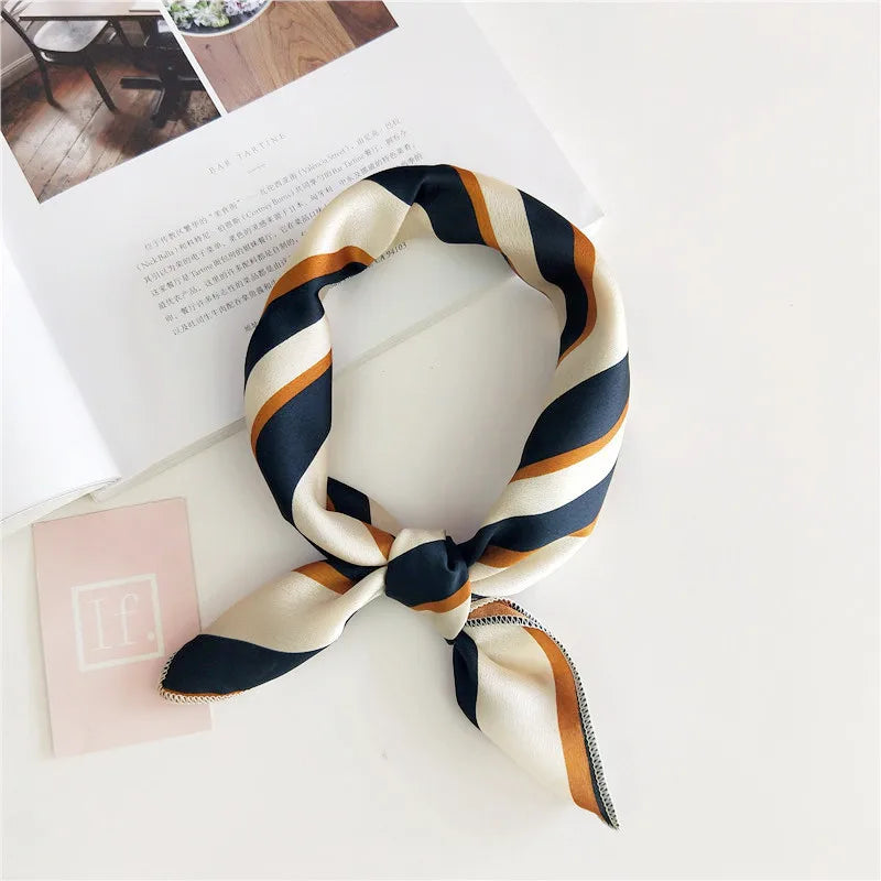 Animal Print Satin Square Scarf