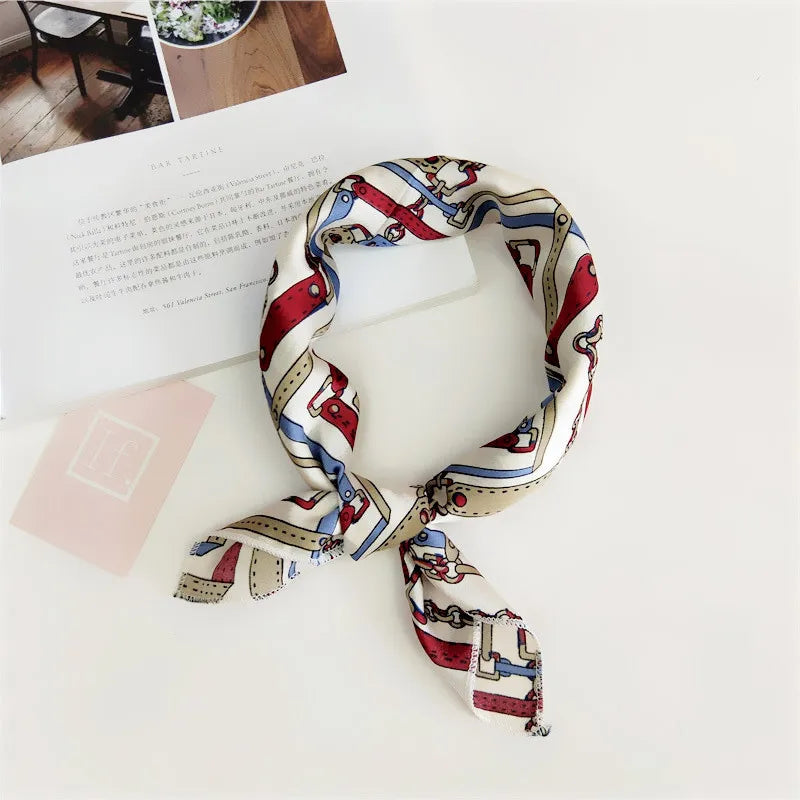 Animal Print Satin Square Scarf
