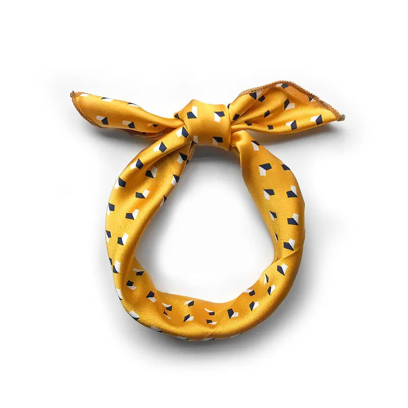 Animal Print Satin Square Scarf