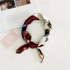Animal Print Satin Square Scarf