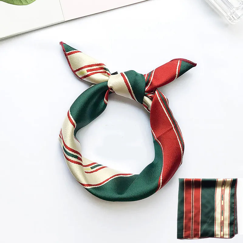 Animal Print Satin Square Scarf