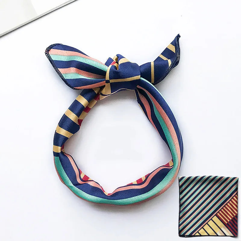 Animal Print Satin Square Scarf