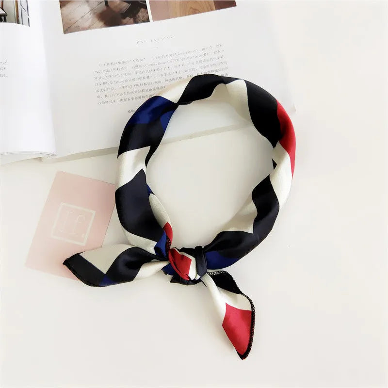 Animal Print Satin Square Scarf