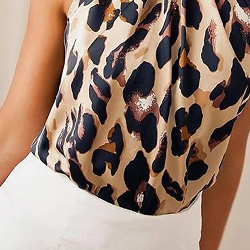 Broadcloth Solid Halter Neck True-To-Size Fit Top