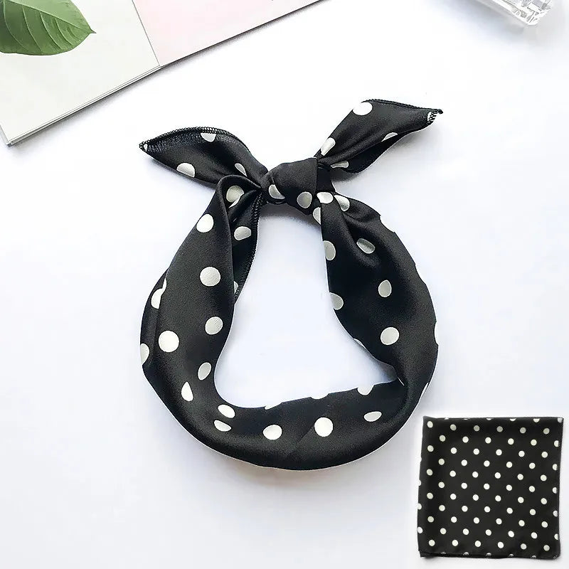 Animal Print Satin Square Scarf