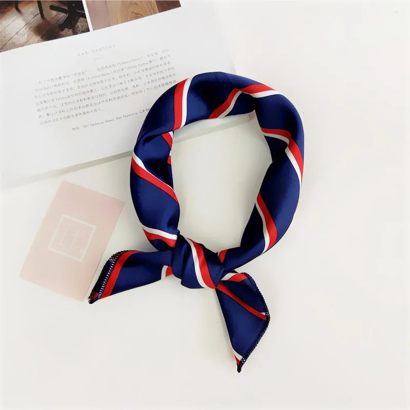 Animal Print Satin Square Scarf