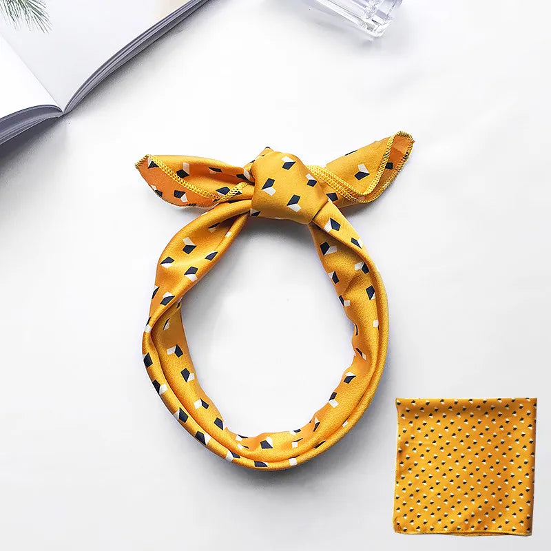 Animal Print Satin Square Scarf