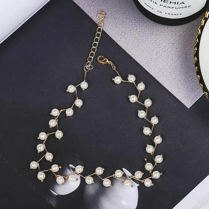 Korean Pearl Clavicle Necklace
