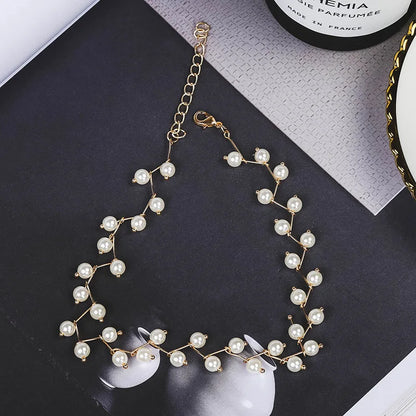 Korean Pearl Clavicle Necklace