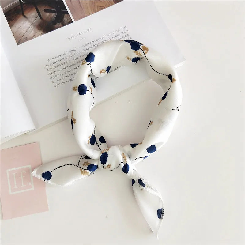 Animal Print Satin Square Scarf