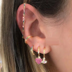 Crystal Geometric Clip Earrings