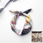Animal Print Satin Square Scarf