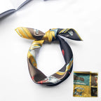 Animal Print Satin Square Scarf