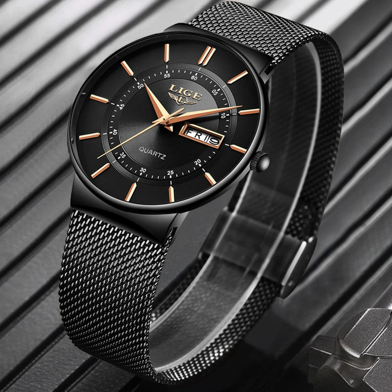 LIGE Ultra-Thin Steel Quartz Watch