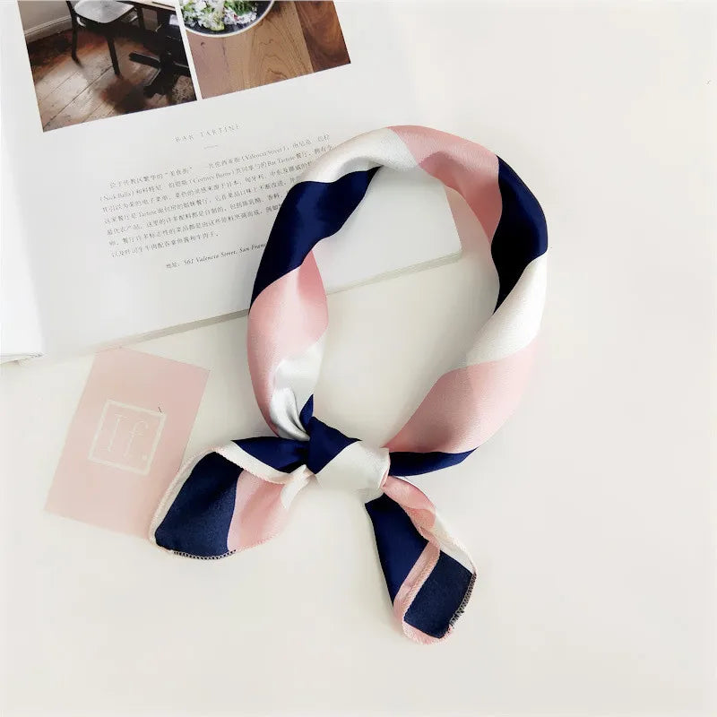 Animal Print Satin Square Scarf