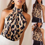 Broadcloth Solid Halter Neck True-To-Size Fit Top